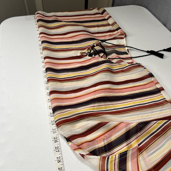 Maurices Poncho Blouse Womens Small Sheer Boho Festival Eclectic Retro Tassel - Picture 8 of 11